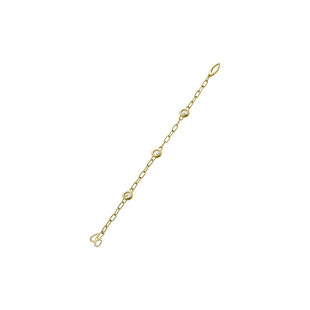 Chopard Happy Diamonds bracelet in 18k ethical yellow gold with moving diamonds view 2