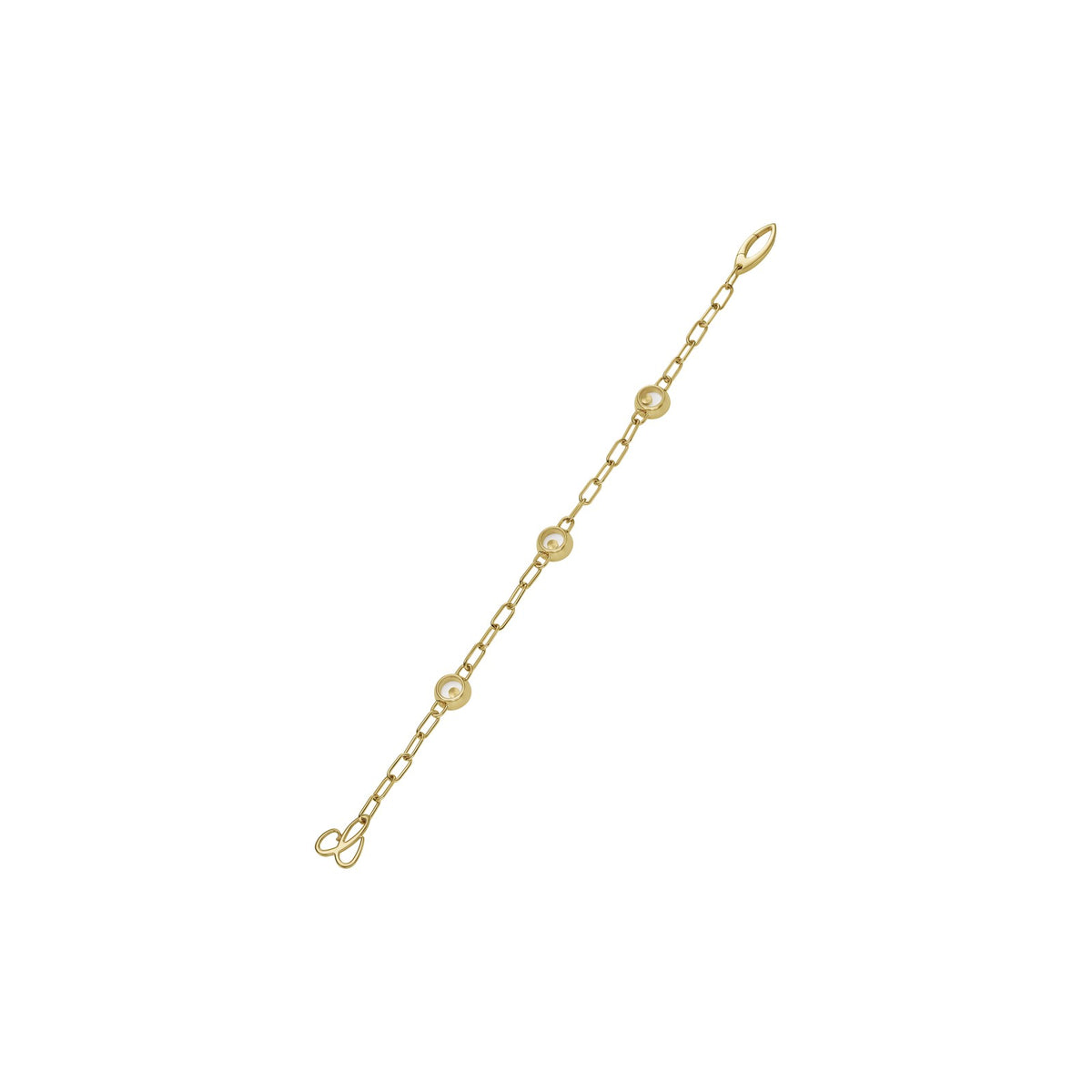 Chopard Happy Diamonds bracelet in 18k ethical yellow gold with moving diamonds view 3