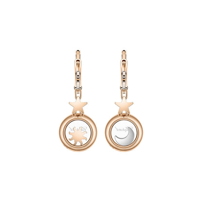 Chopard Happy Diamonds earrings in 18k ethical rose gold with moving diamonds view 4