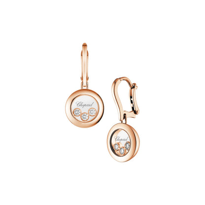 Chopard Happy Diamonds earrings in 18k ethical rose gold with moving diamonds