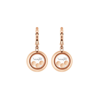 Chopard Happy Diamonds earrings in 18k ethical rose gold with diamonds view 4