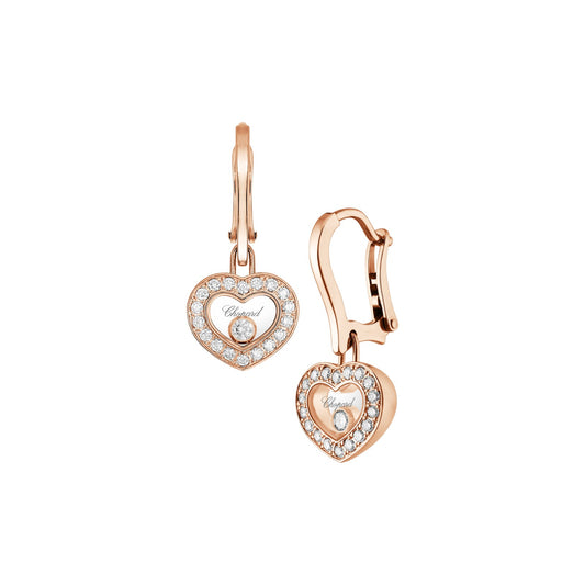 Chopard Happy Diamonds earrings in 18k ethical rose gold with moving diamonds