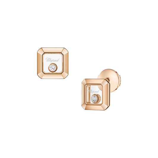 Chopard Happy Diamonds earrings in 18k ethical rose gold with moving diamonds