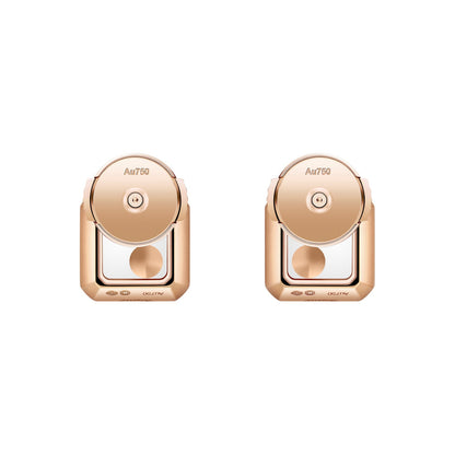 Chopard Happy Diamonds earrings in 18k ethical rose gold with moving diamonds view 4