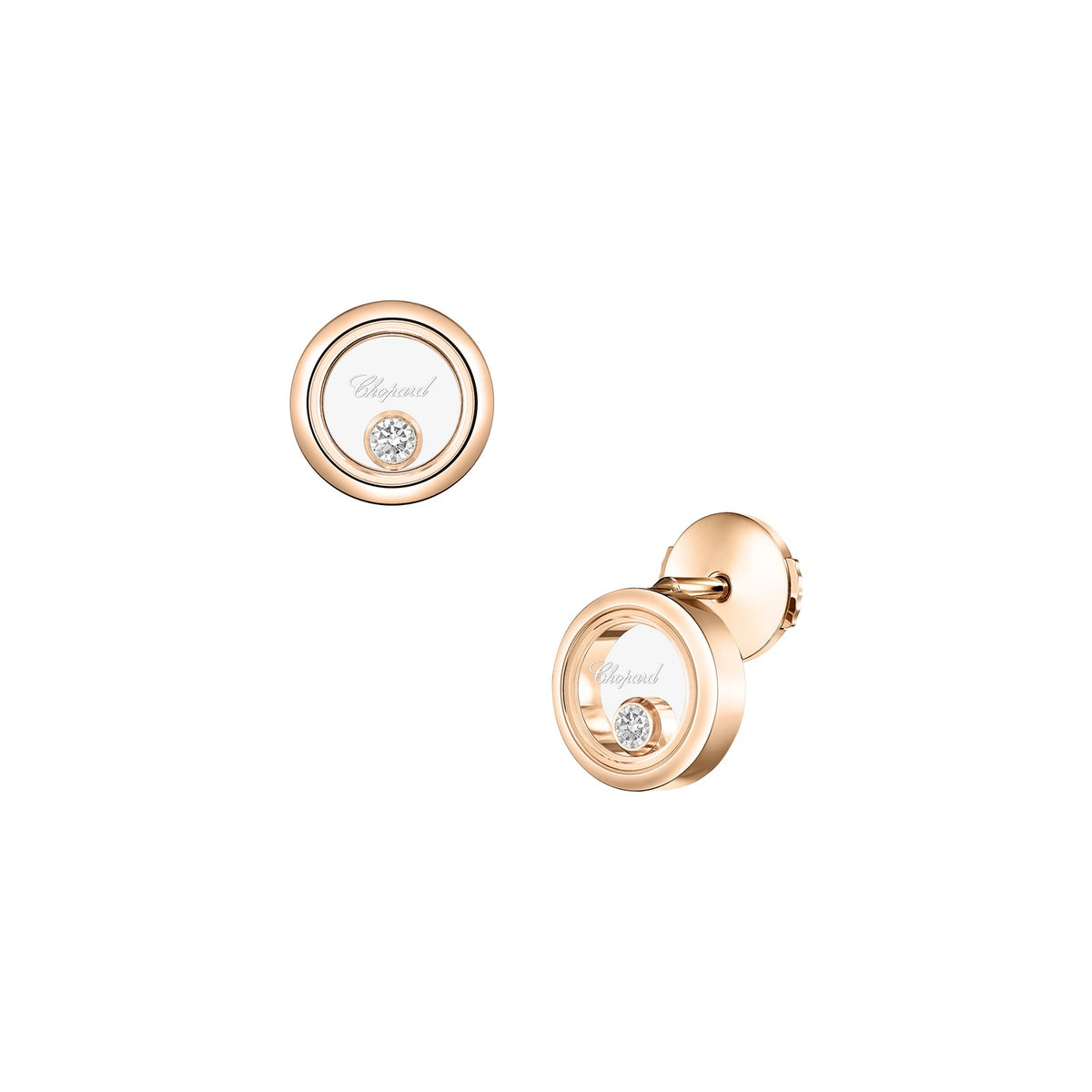 Chopard Happy Diamonds earrings in 18k ethical rose gold