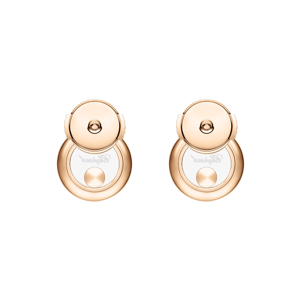 Chopard Happy Diamonds earrings in 18k ethical rose gold view 4