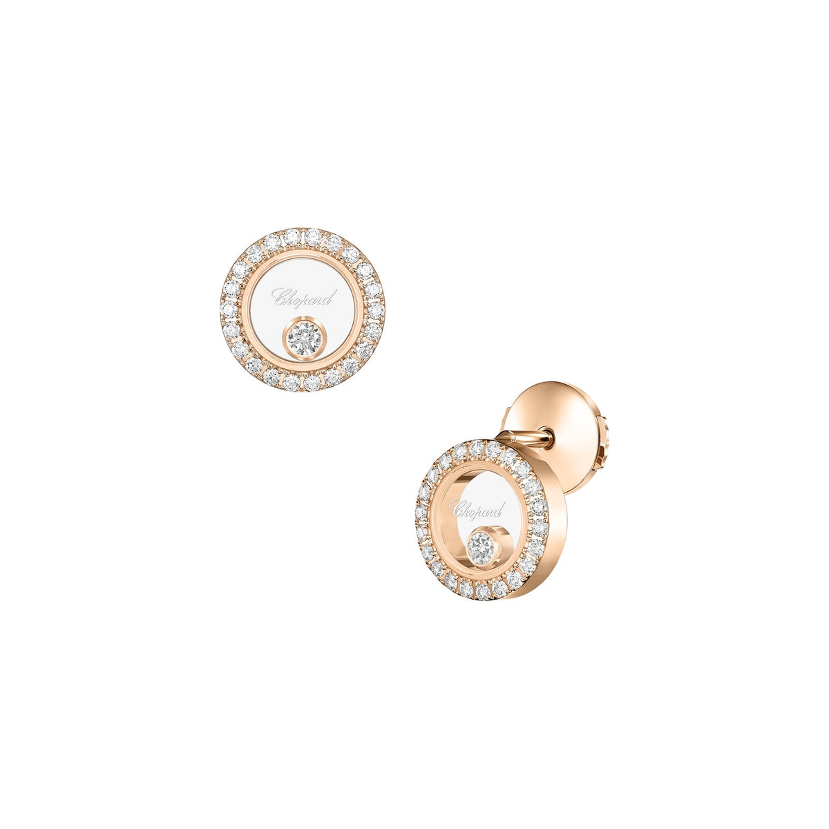 Chopard Happy Diamonds earrings in 18k ethical rose gold