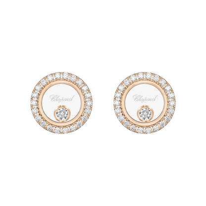 Chopard Happy Diamonds earrings in 18k ethical rose gold view 3