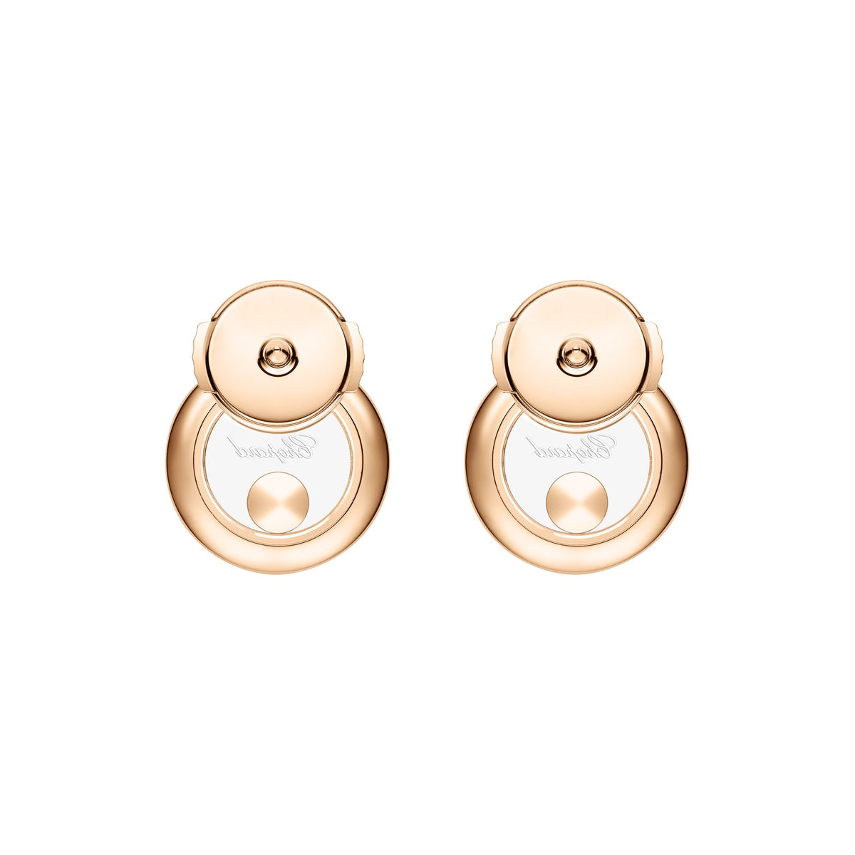 Chopard Happy Diamonds earrings in 18k ethical rose gold view 4
