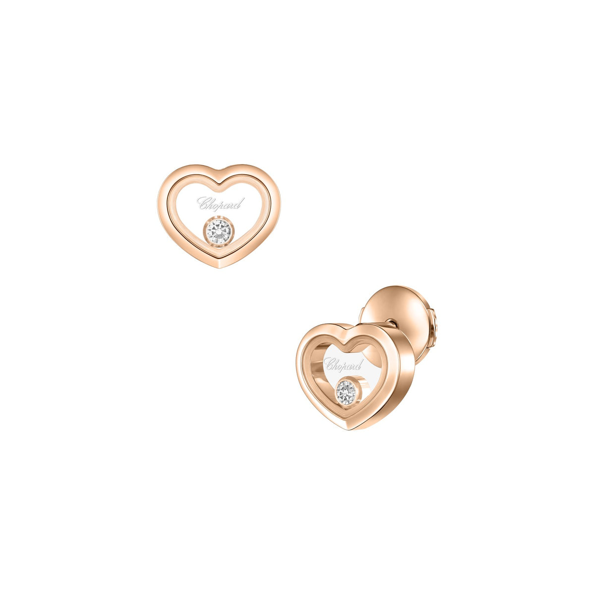 Chopard Happy Diamonds earrings in 18k ethical rose gold