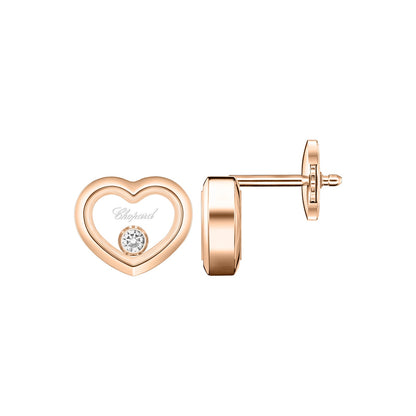 Chopard Happy Diamonds earrings in 18k ethical rose gold view 2