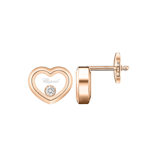 Chopard Happy Diamonds earrings in 18k ethical rose gold view 2