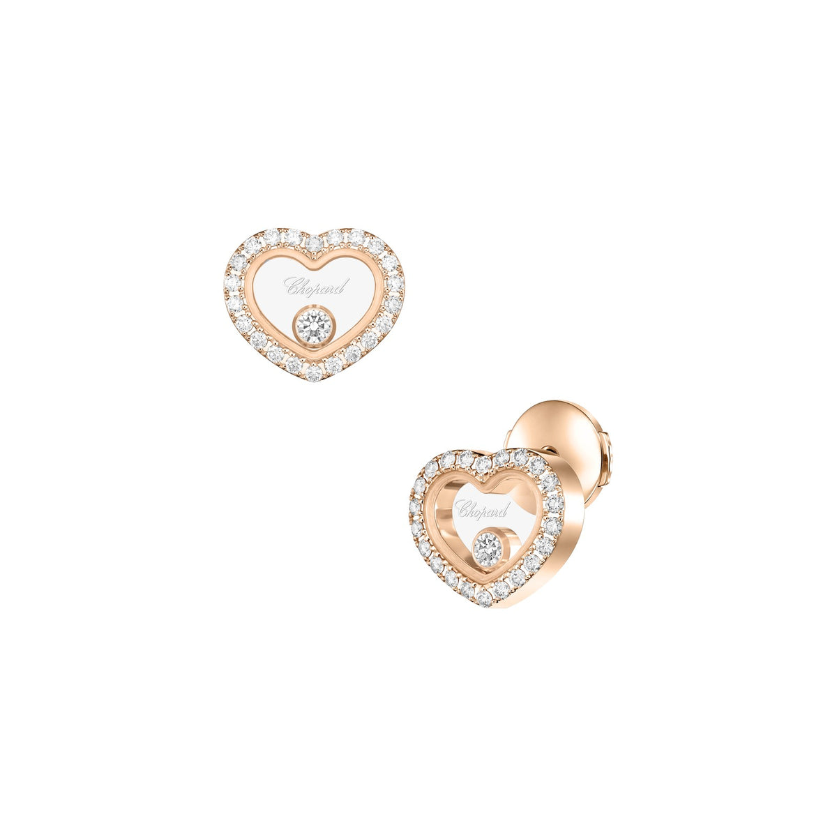 Chopard Happy Diamonds earrings in 18k ethical rose gold
