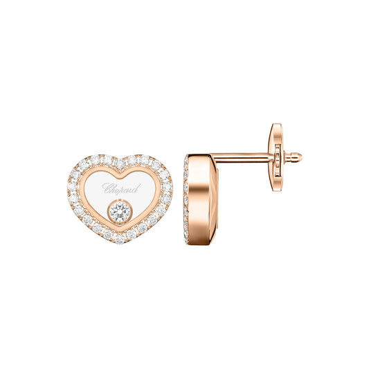 Chopard Happy Diamonds earrings in 18k ethical rose gold view 2