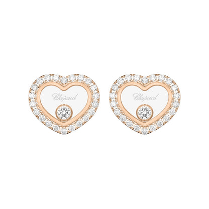 Chopard Happy Diamonds earrings in 18k ethical rose gold view 3