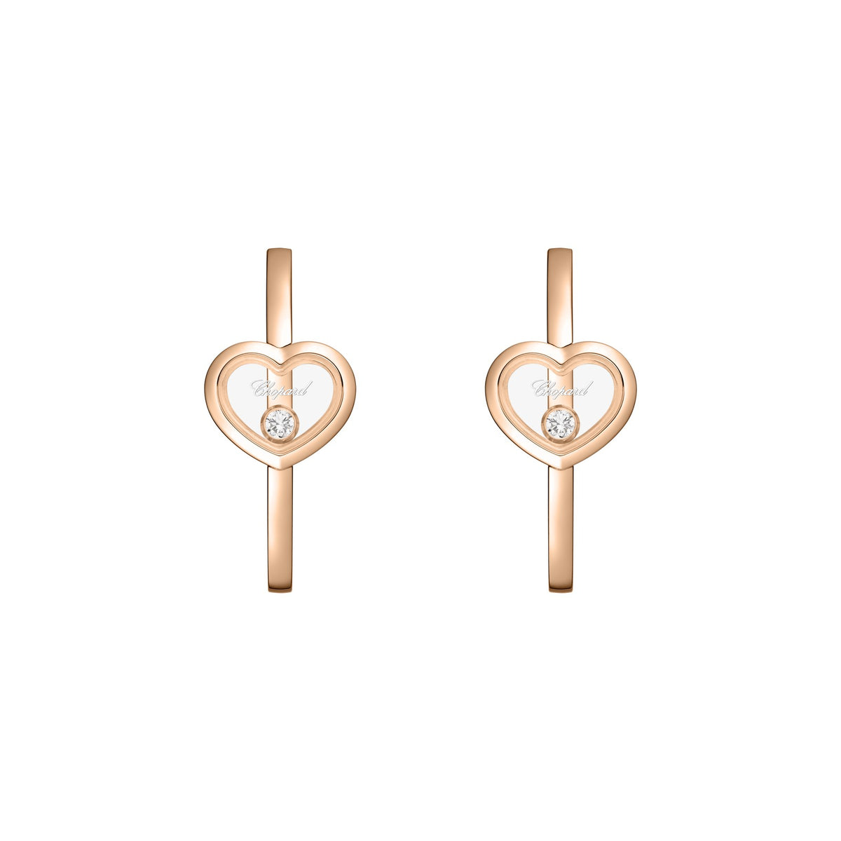 Chopard Happy Diamonds earrings in 18k ethical rose gold view 3