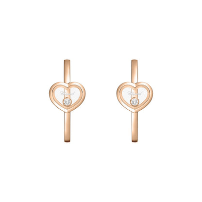 Chopard Happy Diamonds earrings in 18k ethical rose gold view 3