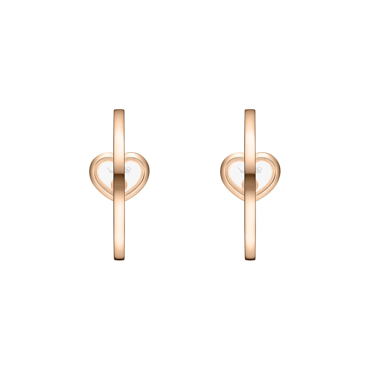 Chopard Happy Diamonds earrings in 18k ethical rose gold view 4