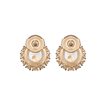 Chopard Happy Diamonds earrings in 18k ethical rose gold with moving diamonds view 4