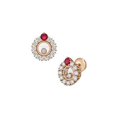 Chopard Happy Diamonds earrings in 18k ethical rose gold with diamonds