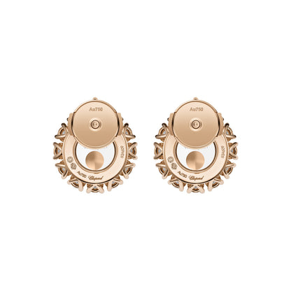 Chopard Happy Diamonds earrings in 18k ethical rose gold with diamonds view 4