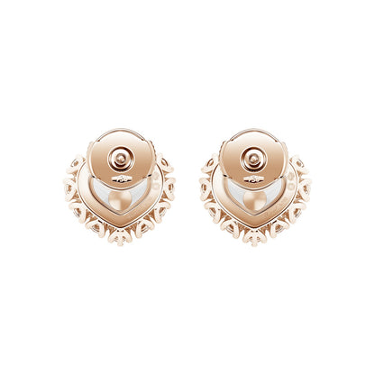 Chopard Happy Diamonds earrings in 18k ethical rose gold with moving diamonds view 4