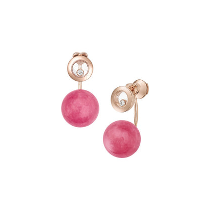 Chopard Happy Diamonds earrings in 18k ethical rose gold with diamonds