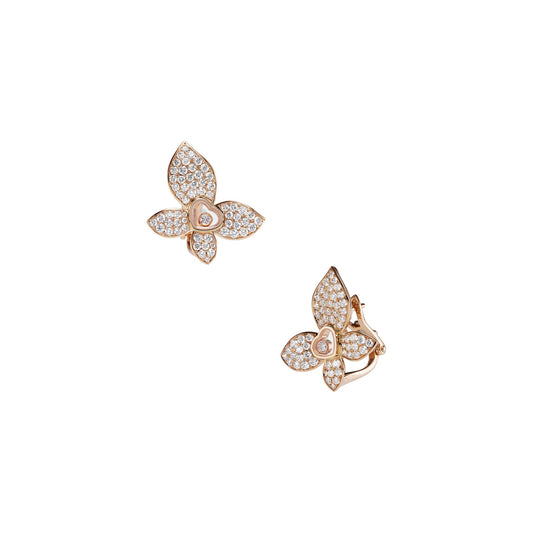 Chopard Happy Diamonds earrings in 18k ethical rose gold with moving diamonds