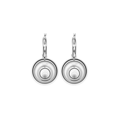 Chopard Happy Diamonds earrings in 18k ethical white gold with moving diamonds view 4