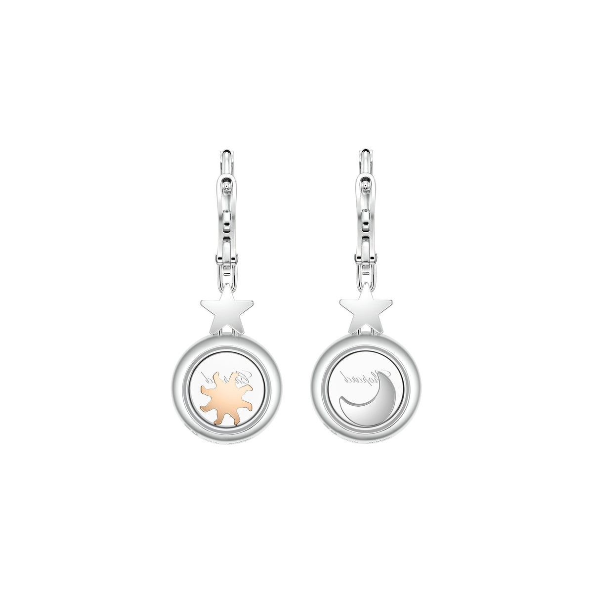 Chopard Happy Diamonds earrings in 18k ethical white gold with moving diamonds view 4