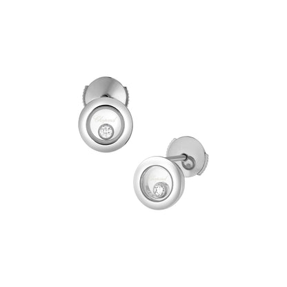 Chopard Happy Diamonds earrings in 18k ethical white gold with moving diamonds