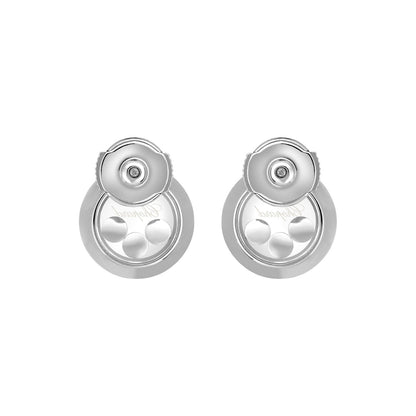 Chopard Happy Diamonds earrings in 18k ethical white gold with moving diamonds view 4