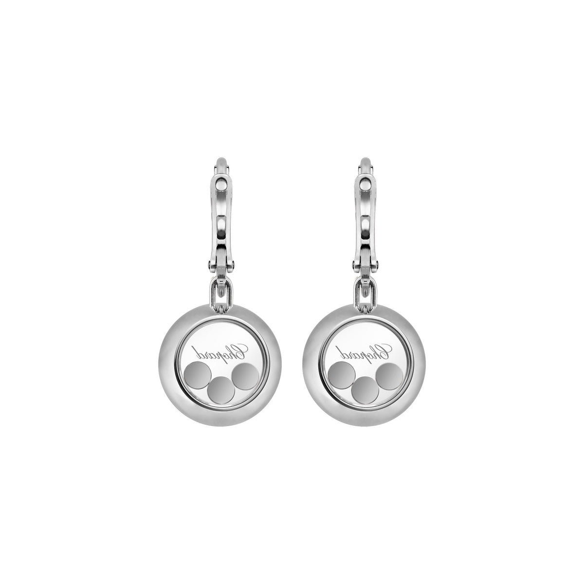 Chopard Happy Diamonds earrings in 18k ethical white gold view 4