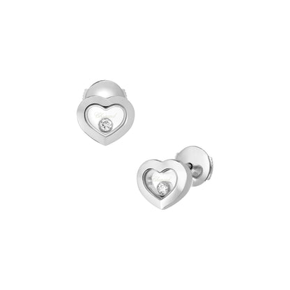 Chopard Happy Diamonds earrings in 18k ethical white gold with moving diamonds