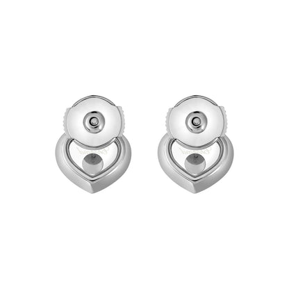 Chopard Happy Diamonds earrings in 18k ethical white gold with moving diamonds view 4