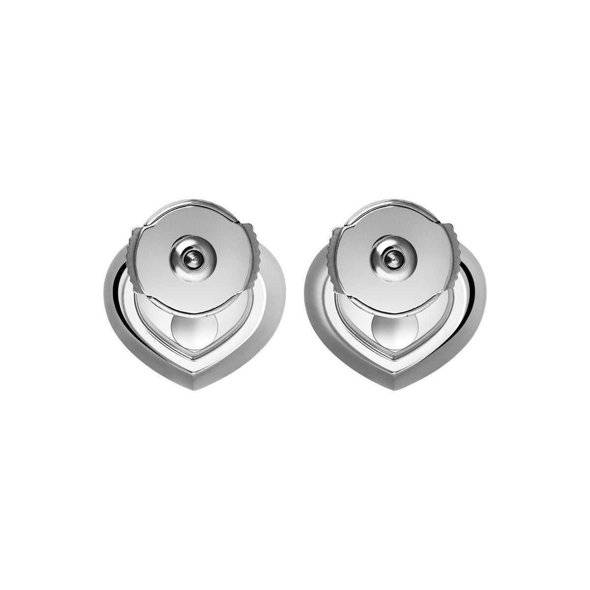 Chopard Happy Diamonds earrings in 18k ethical white gold with moving diamonds view 4
