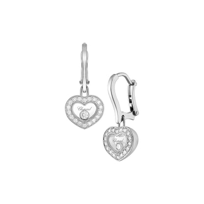 Chopard Happy Diamonds earrings in 18k ethical white gold with moving diamonds