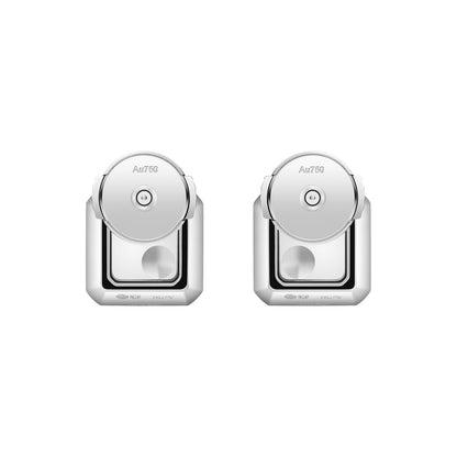 Chopard Happy Diamonds earrings in 18k ethical white gold with moving diamonds view 4