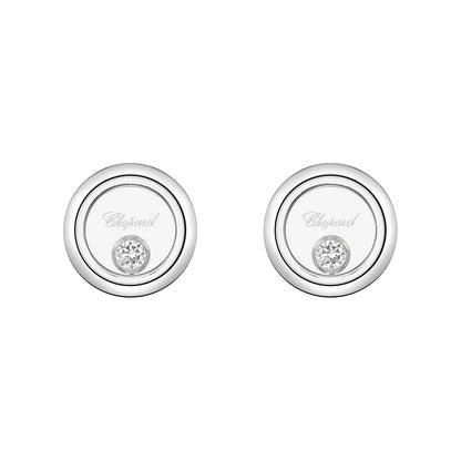 Chopard Happy Diamonds earrings in 18k ethical white gold view 3