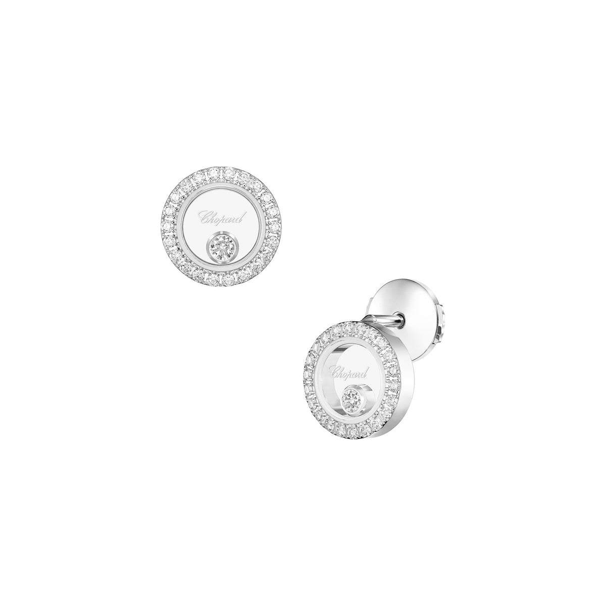 Chopard Happy Diamonds earrings in 18k ethical white gold