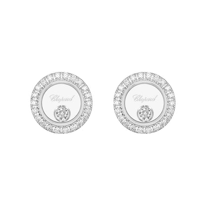 Chopard Happy Diamonds earrings in 18k ethical white gold view 3