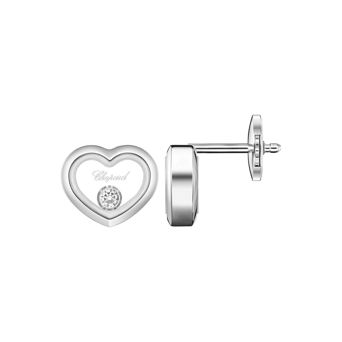 Chopard Happy Diamonds earrings in 18k ethical white gold view 2
