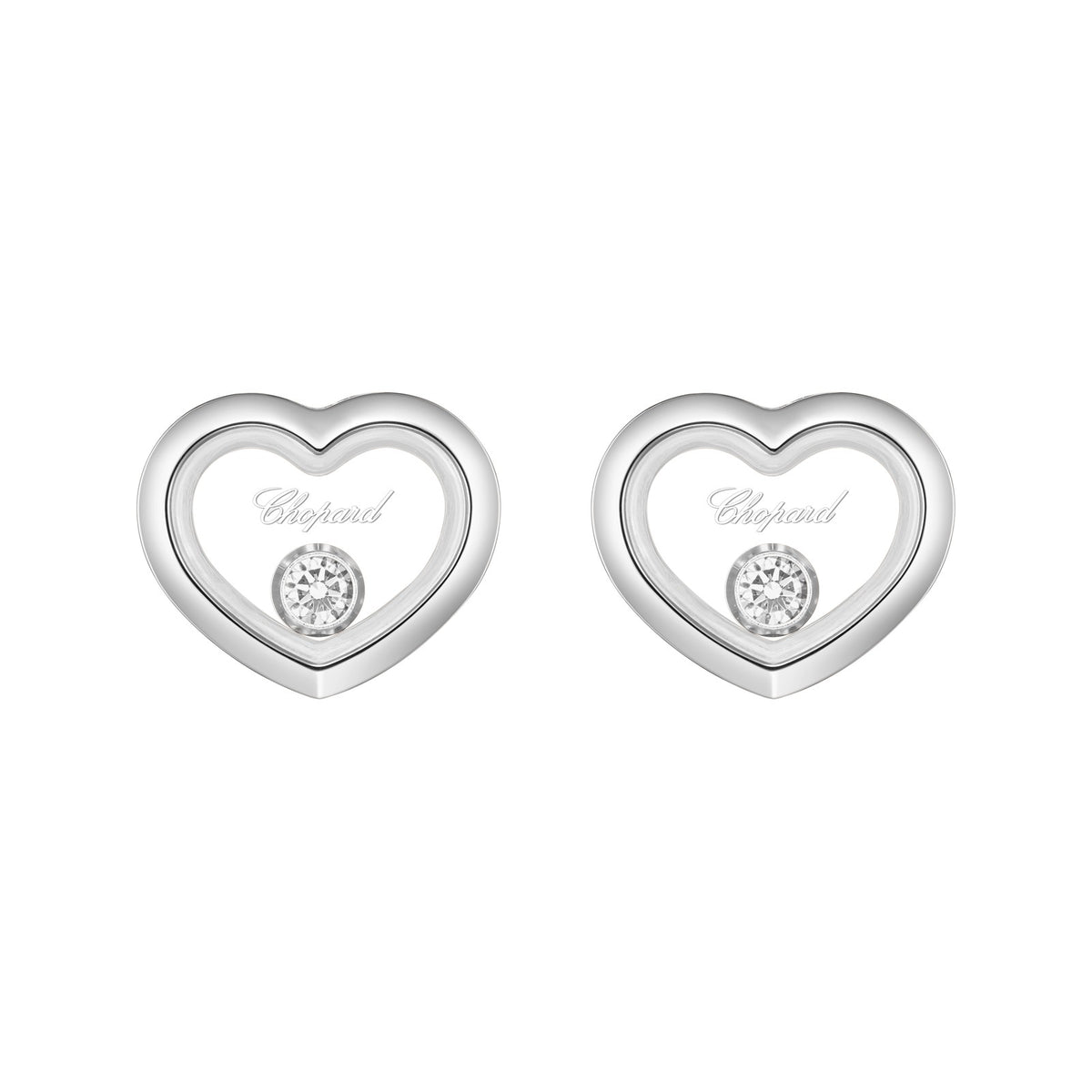 Chopard Happy Diamonds earrings in 18k ethical white gold view 3