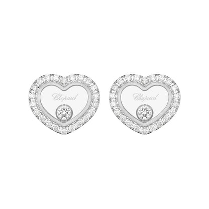 Chopard Happy Diamonds earrings in 18k ethical white gold view 3