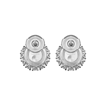 Chopard Happy Diamonds earrings in 18k ethical white gold with moving diamonds view 4