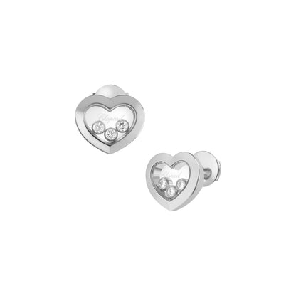 Chopard Happy Diamonds earrings in 18k ethical white gold with moving diamonds