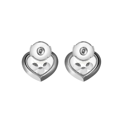 Chopard Happy Diamonds earrings in 18k ethical white gold with moving diamonds view 4