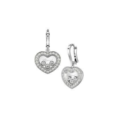 Chopard Happy Diamonds earrings in 18k ethical white gold with moving diamonds