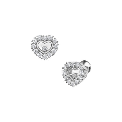 Chopard Happy Diamonds earrings in 18k ethical white gold with moving diamonds