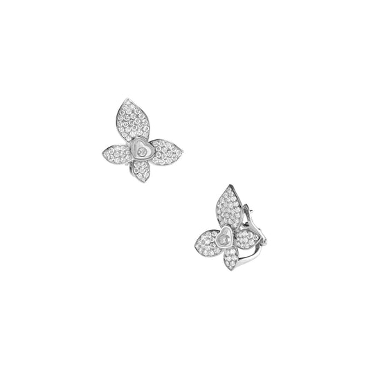 Chopard Happy Diamonds earrings in 18k ethical white gold with moving diamonds